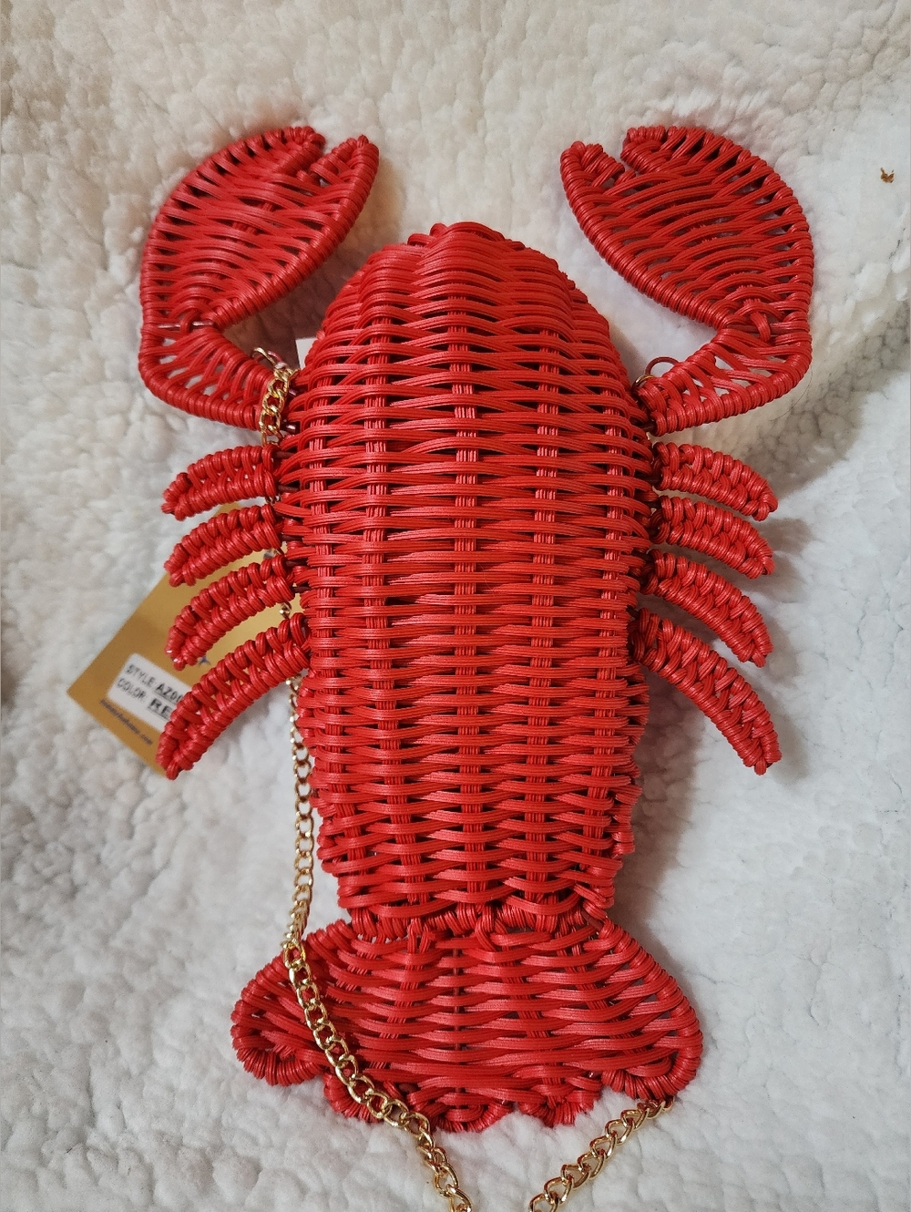 Tommy Bahama Red Lobster Woven Crossbody Bag - Picture 3 of 4